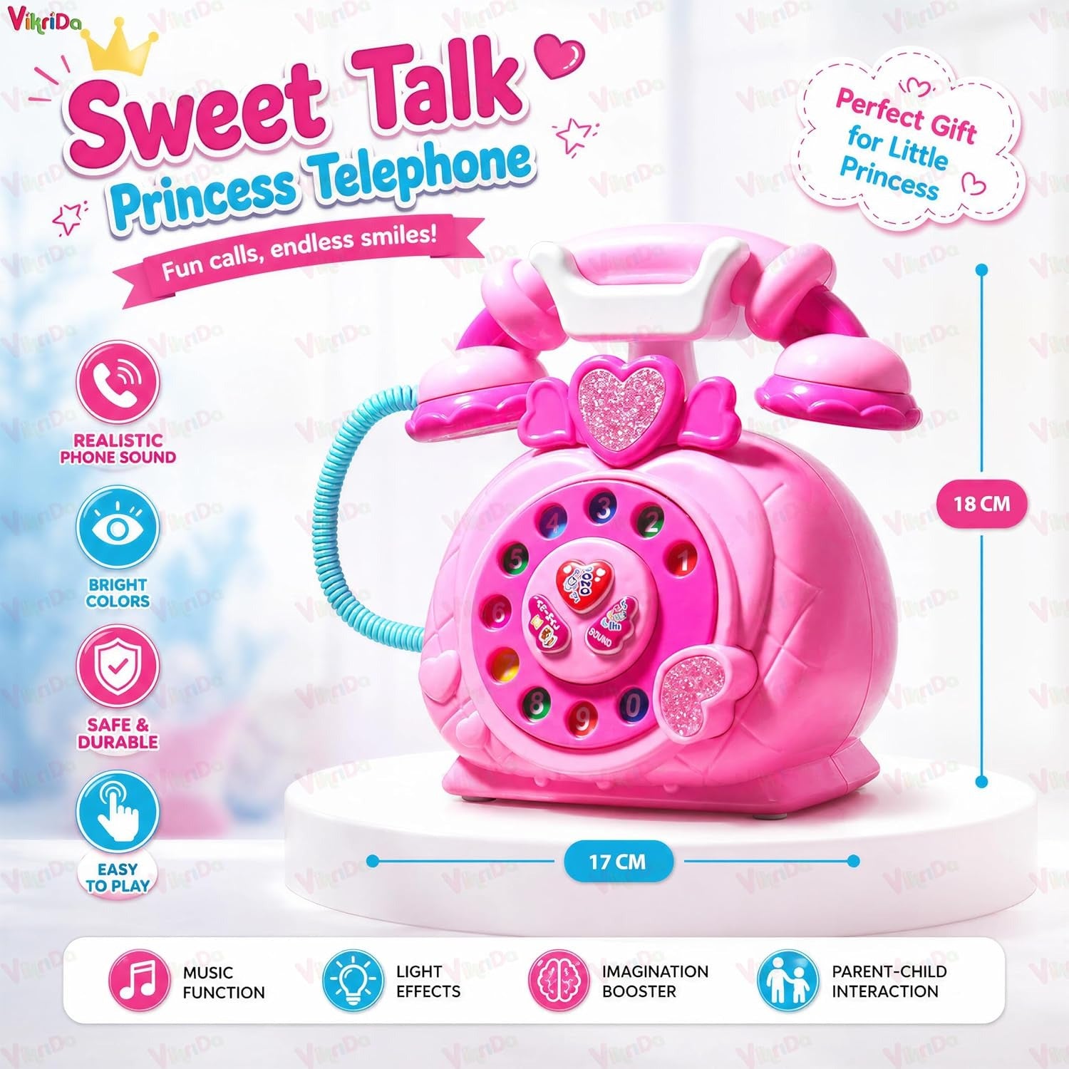 VikriDA Classic Dial Telephone Toy
