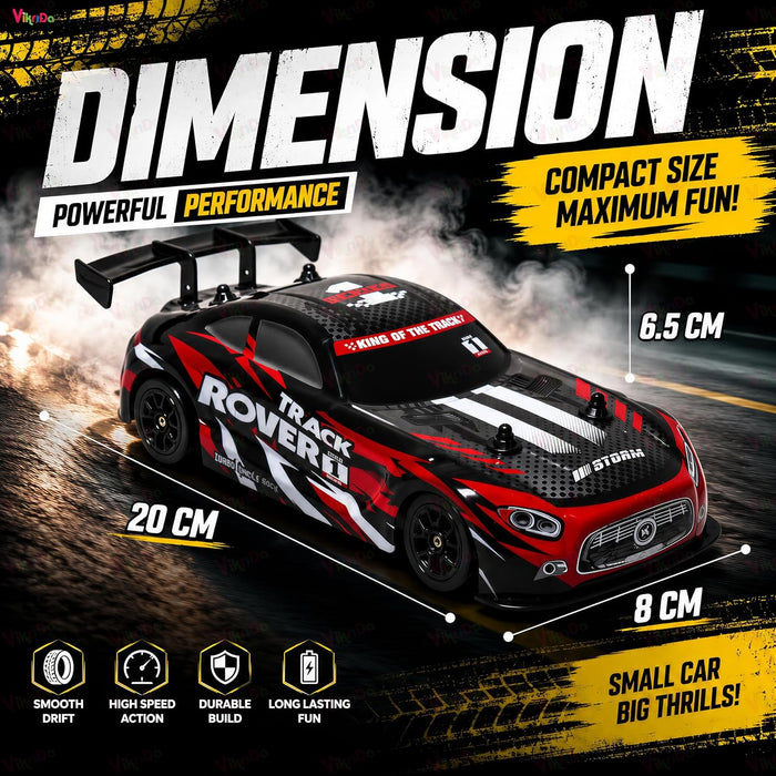 VikriDa Red RC Rapid Drift Car – Remote Control Drift Toy for Kids