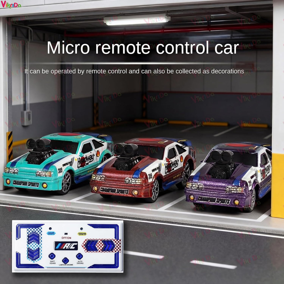VikriDa 1:64 Scale RC Mini Drift Car for Kids