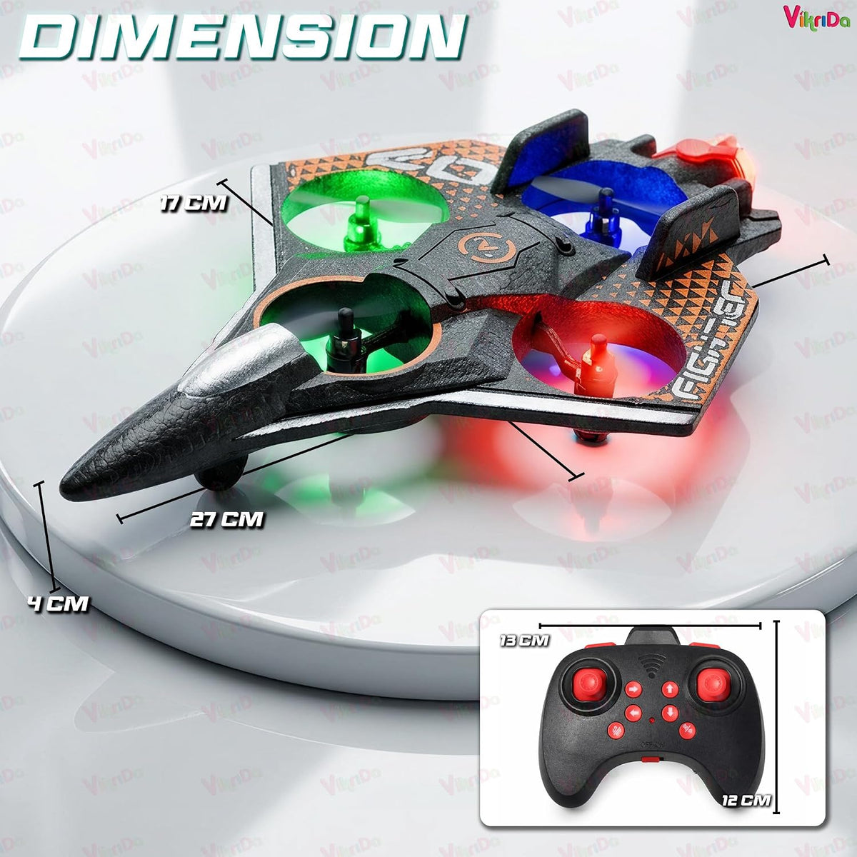 VikriDa Smoke Effect RC Airplane Drone for Kids