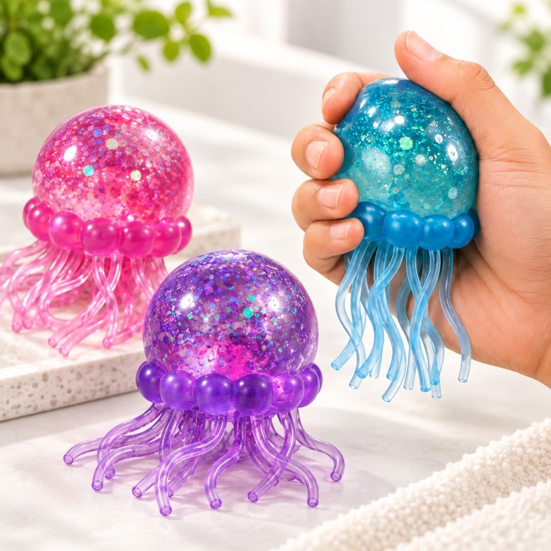 VikriDa 3-Piece Jellyfish Squishy Fidget Toys