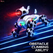 VikriDa Smoke Effect Eight-Wheel Robot Dog for Kids