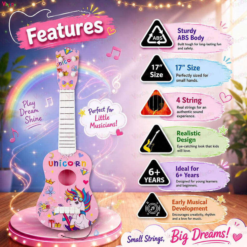Unicorn Kids Toy Guitar