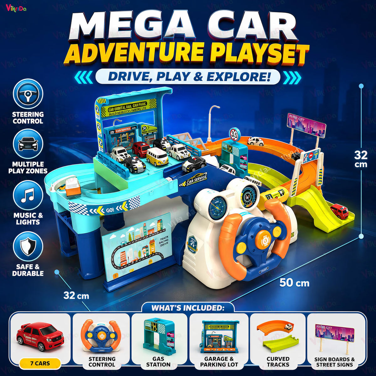 VikriDa Urban Rail Adventure Track Toy