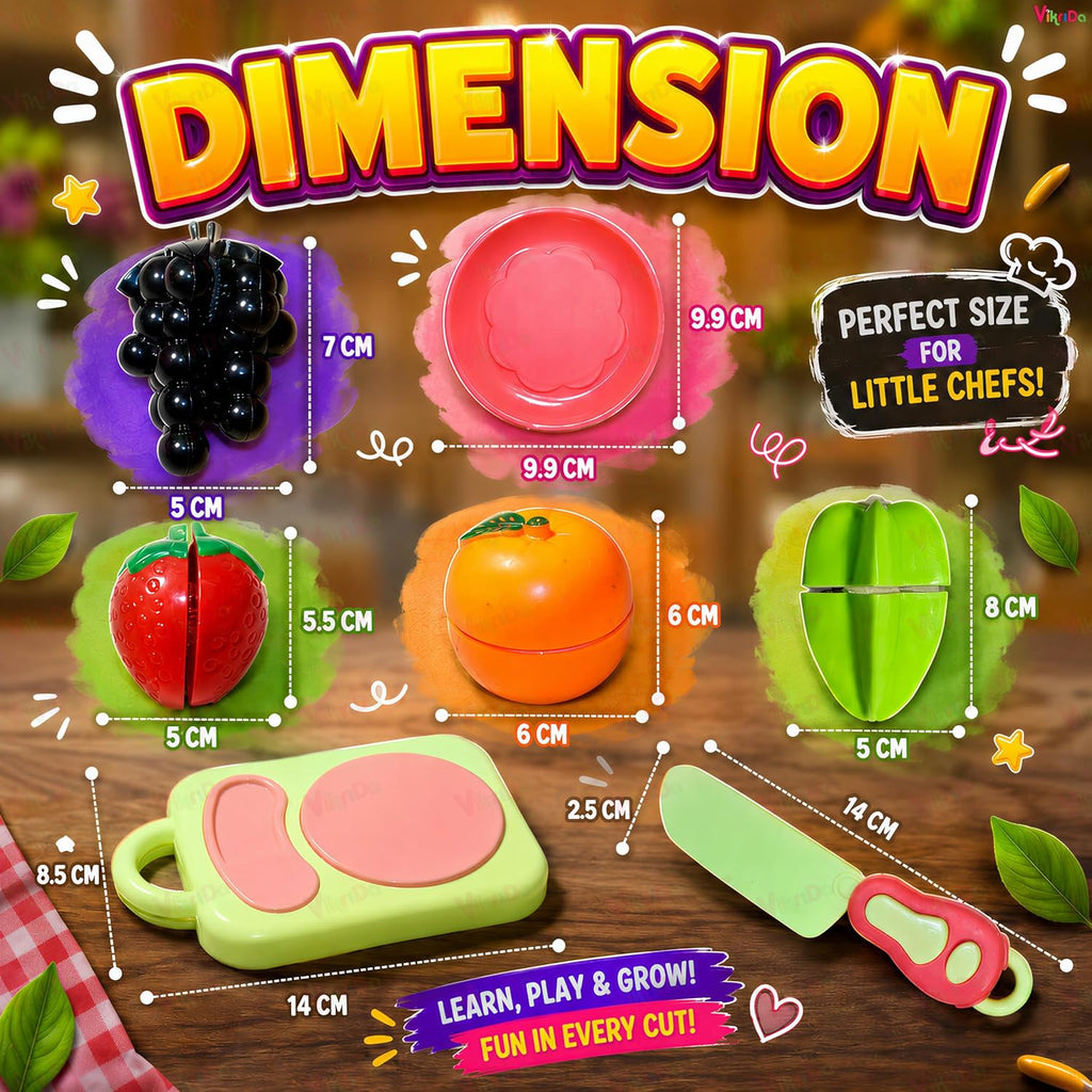 VikriDa Wooden Fruit Cutting Playset for Kids