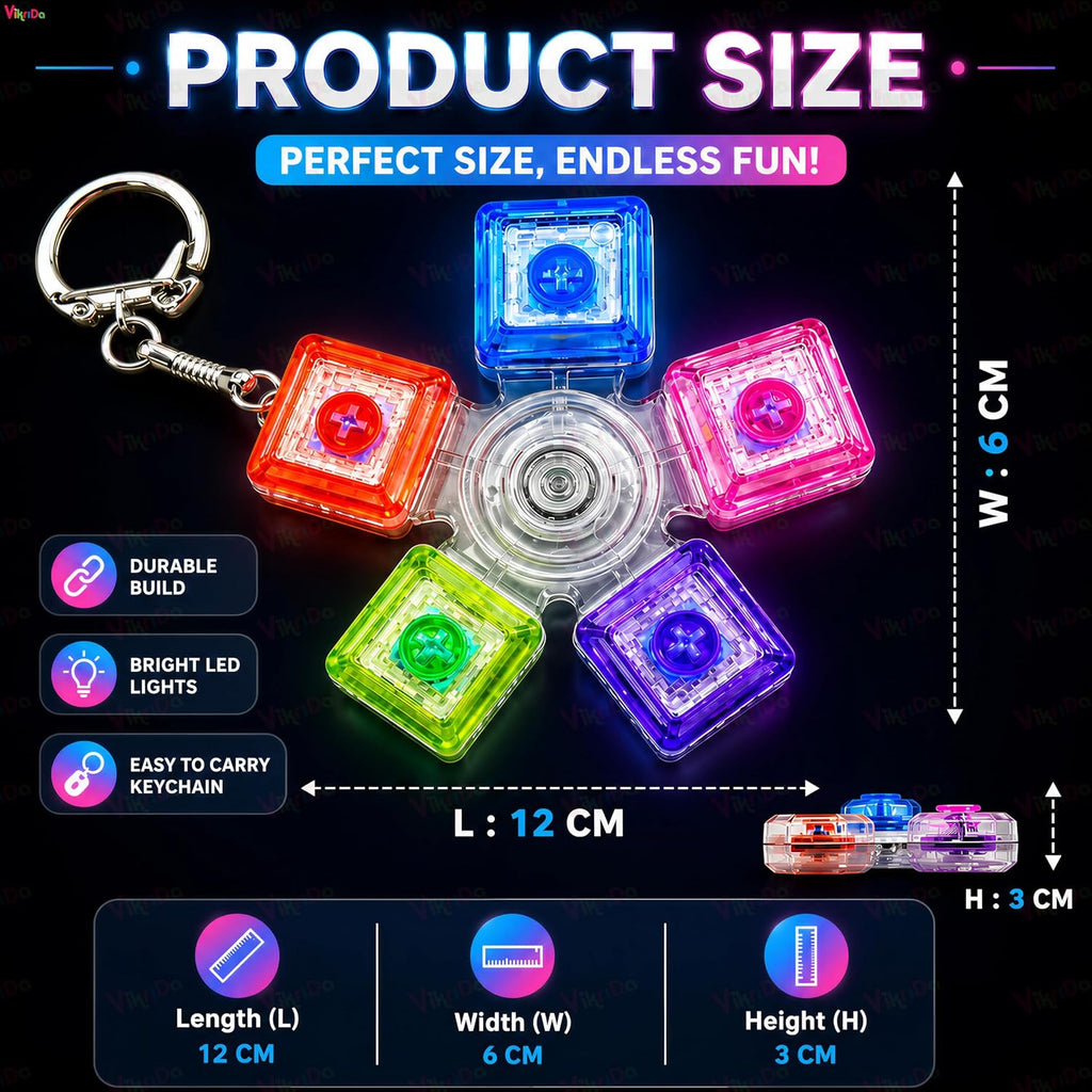 VikriDa 5-Key LED Keyboard Fidget Keychain
