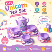 Vikrida 48-Piece Unicorn Kids Pretend Tea Party Set