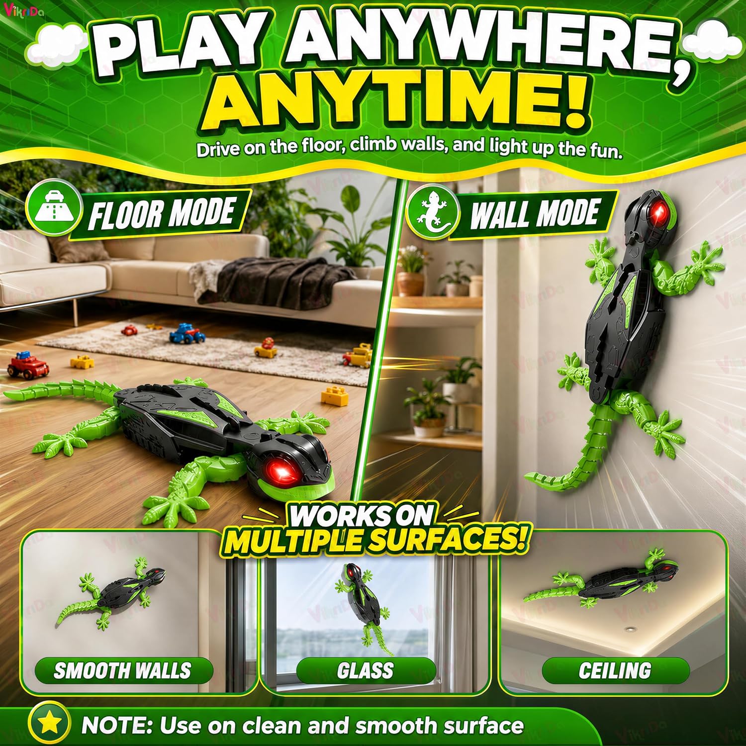 VikriDA Wall Climbing RC Gecko Lizard Toy