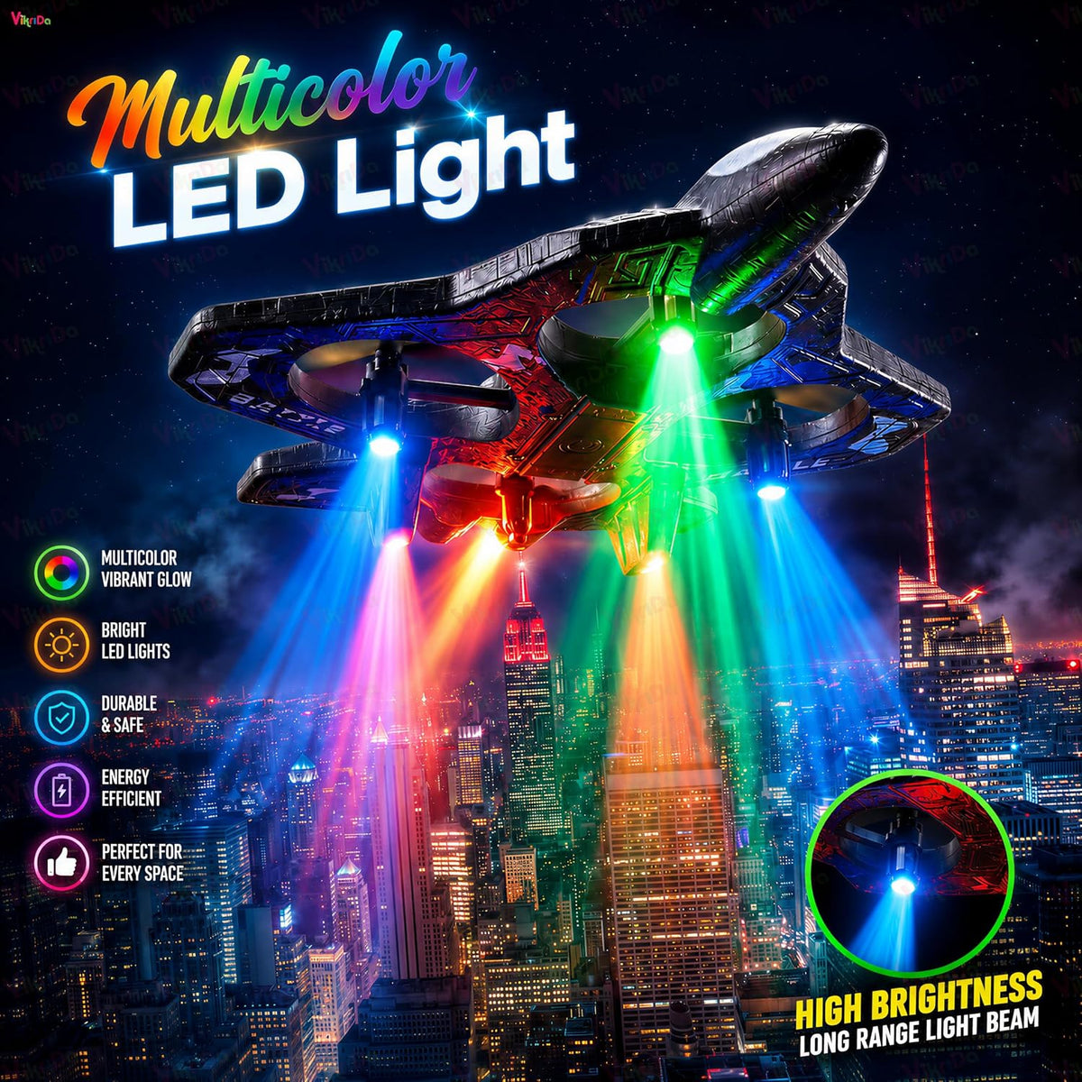 VikriDa RC Aeroplane Drone – Remote Control Drone Toy for Kids