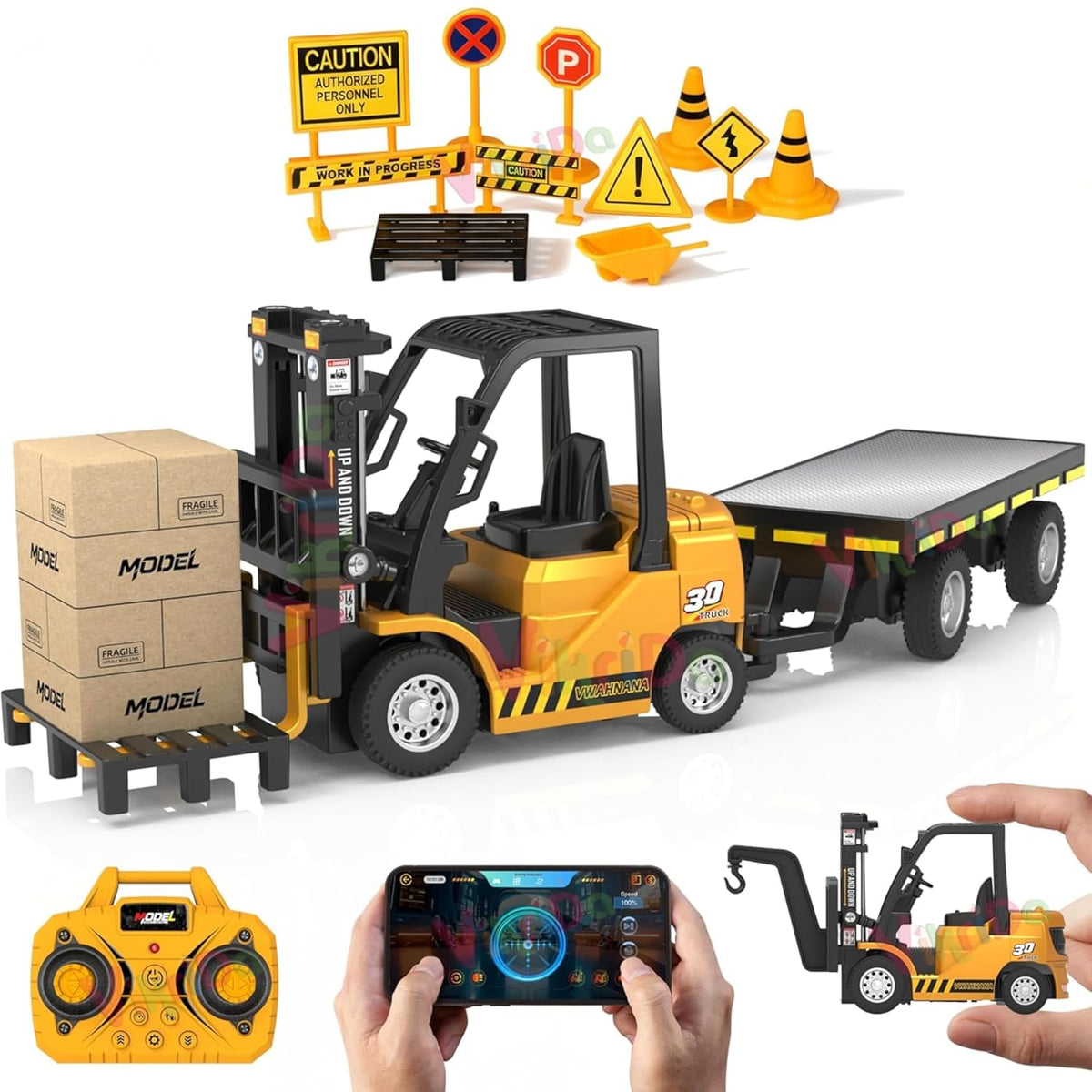 VikriDa RC Mini Forklift and Tow Truck for Kids