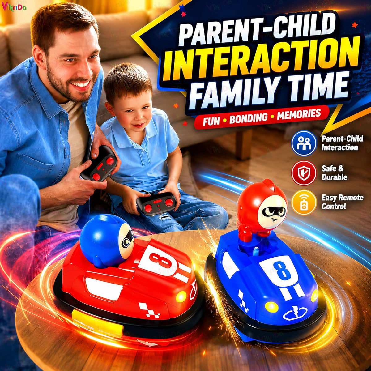 VikriDa Angry Bird Bumper Car – Bump and Go Toy Car for Kids