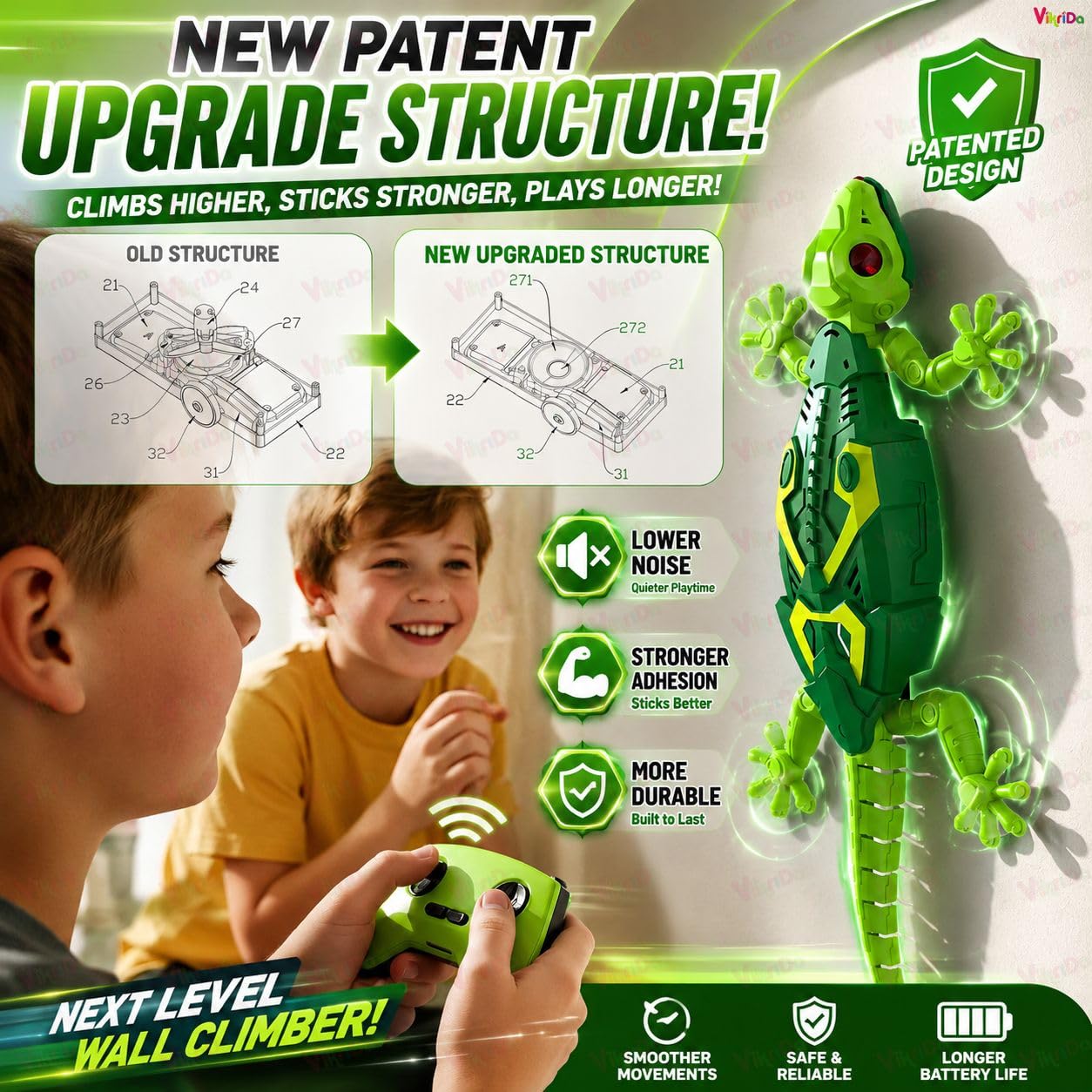 VikriDA RC Wall Climbing Lizard Toy