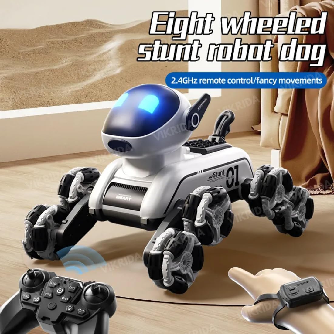 VikriDa Eight-Wheel Mechanical Robot Dog for Kids