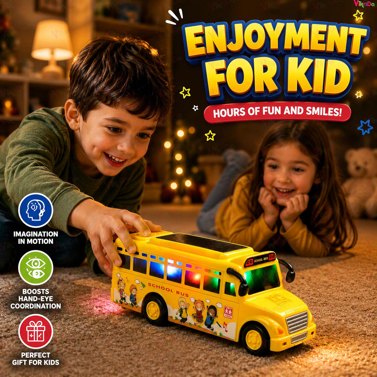 VikriDa Friction Powered School Bus Toy