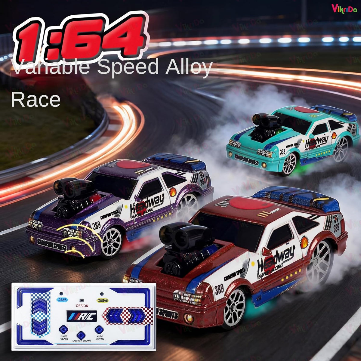 VikriDa 1:64 Scale RC Mini Drift Car for Kids