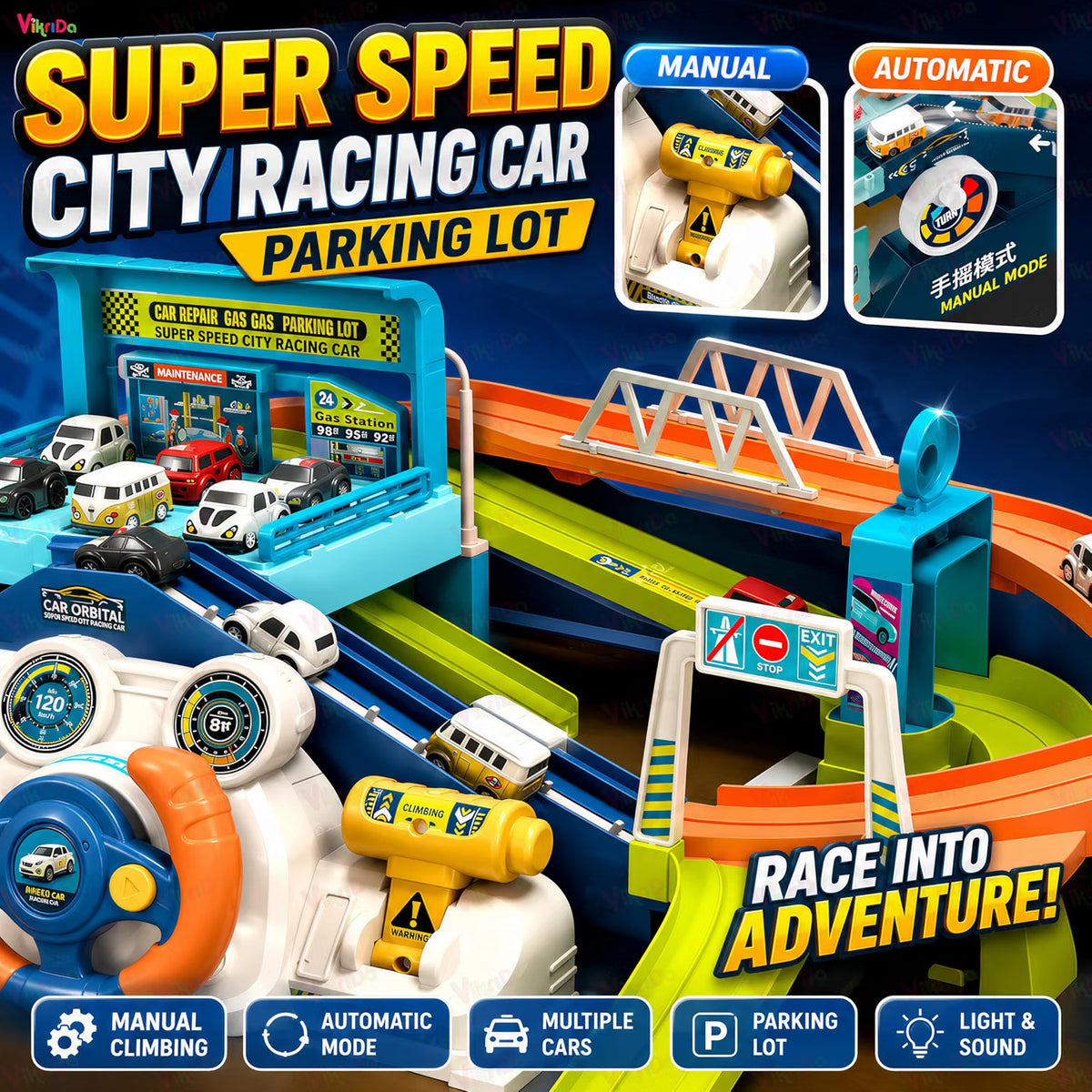 VikriDa Urban Rail Adventure Track Toy