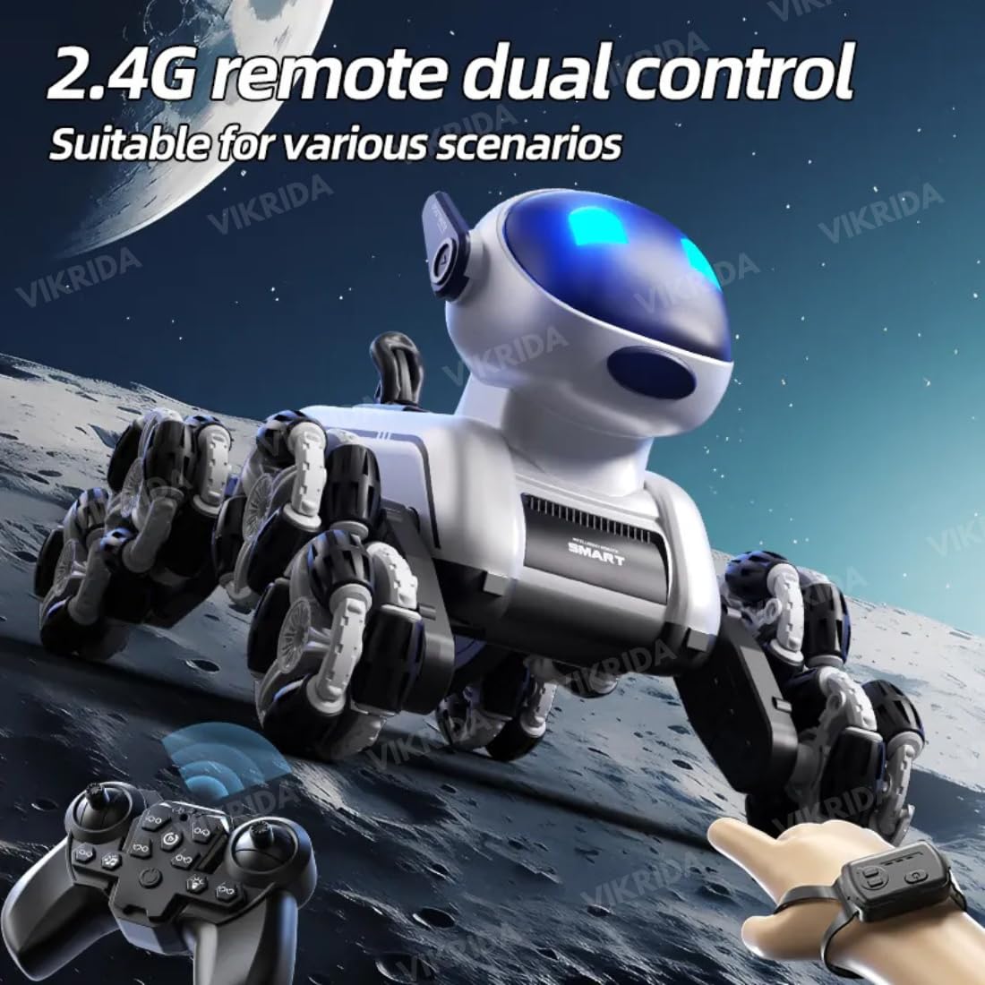 VikriDa Eight-Wheel Mechanical Robot Dog for Kids