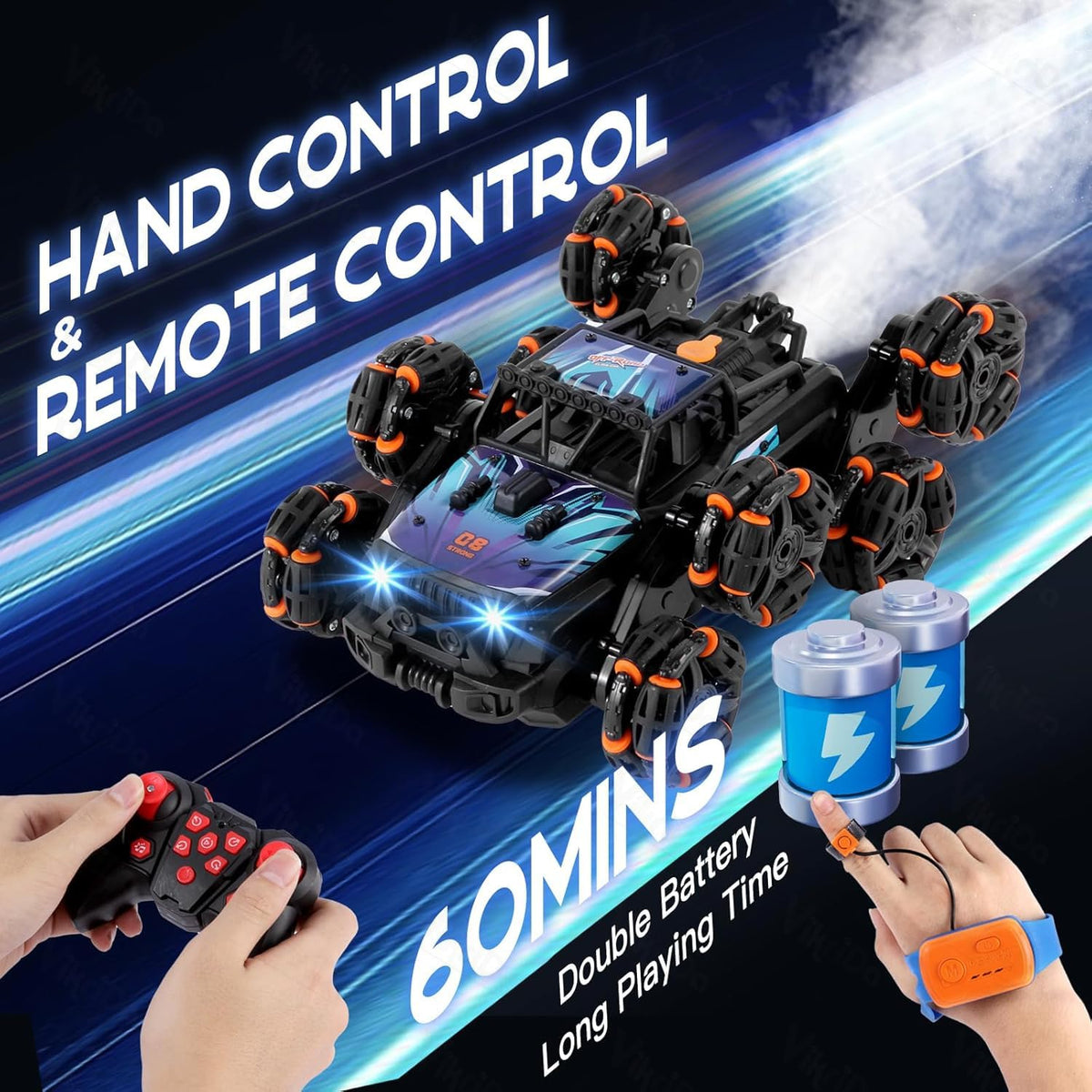 VikriDa Eight-Wheel Tattoo Off-Road RC Car for Kids