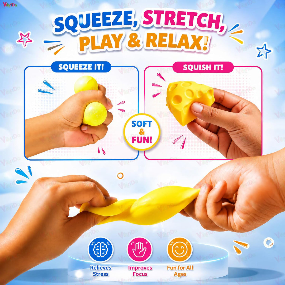 VikriDa Cheese Squishy Slow Rising Fidget Toy