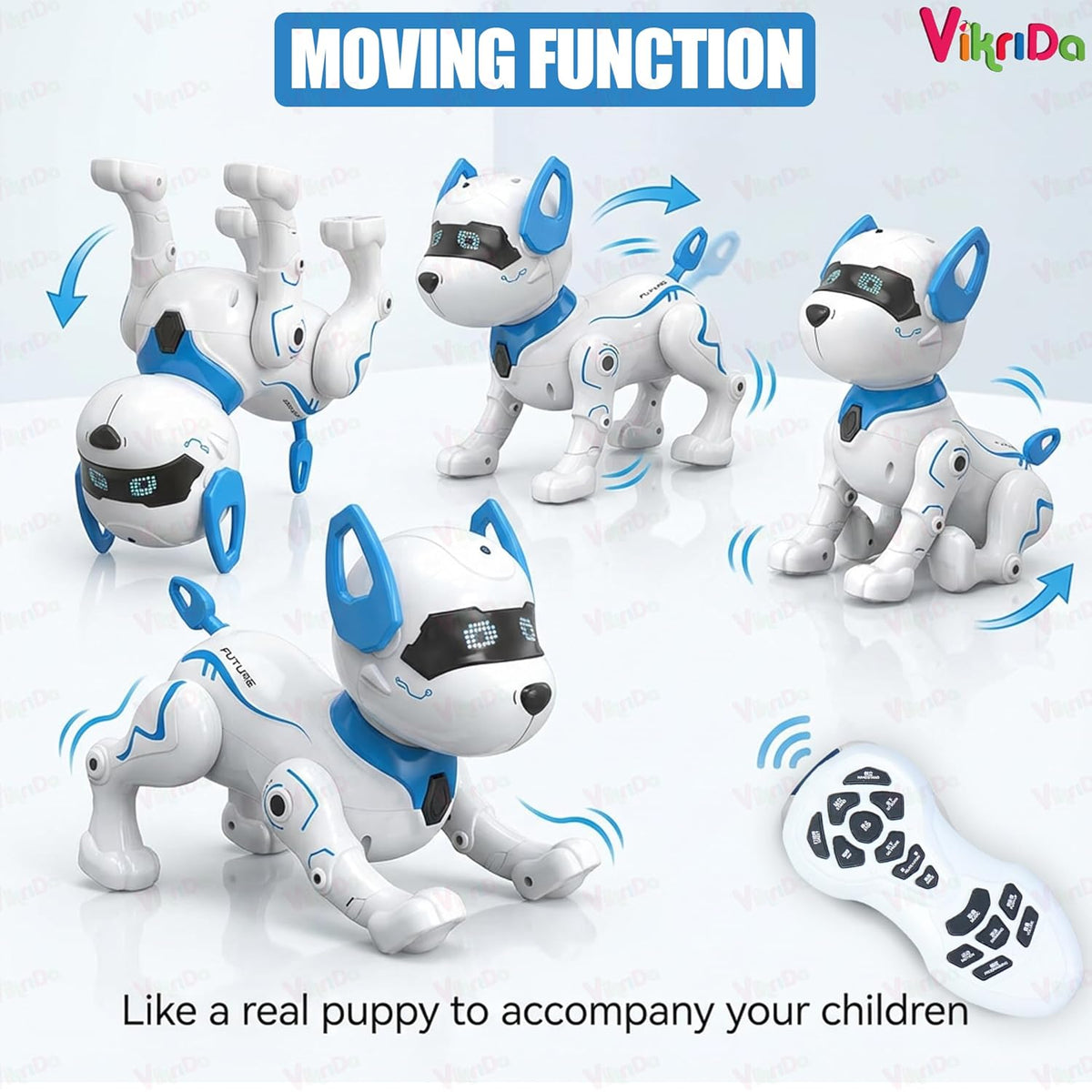 VikriDa Stunt Dance RC Robot Dog for Kids