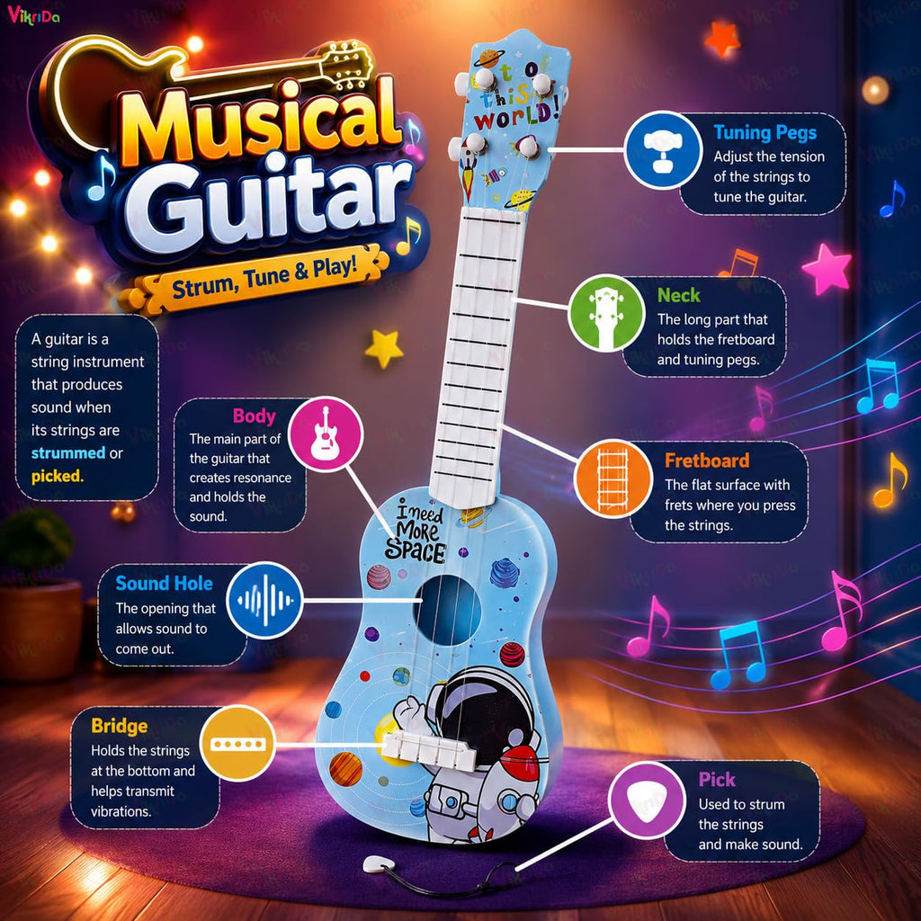 VikriDA Dino Theme Toy Guitar