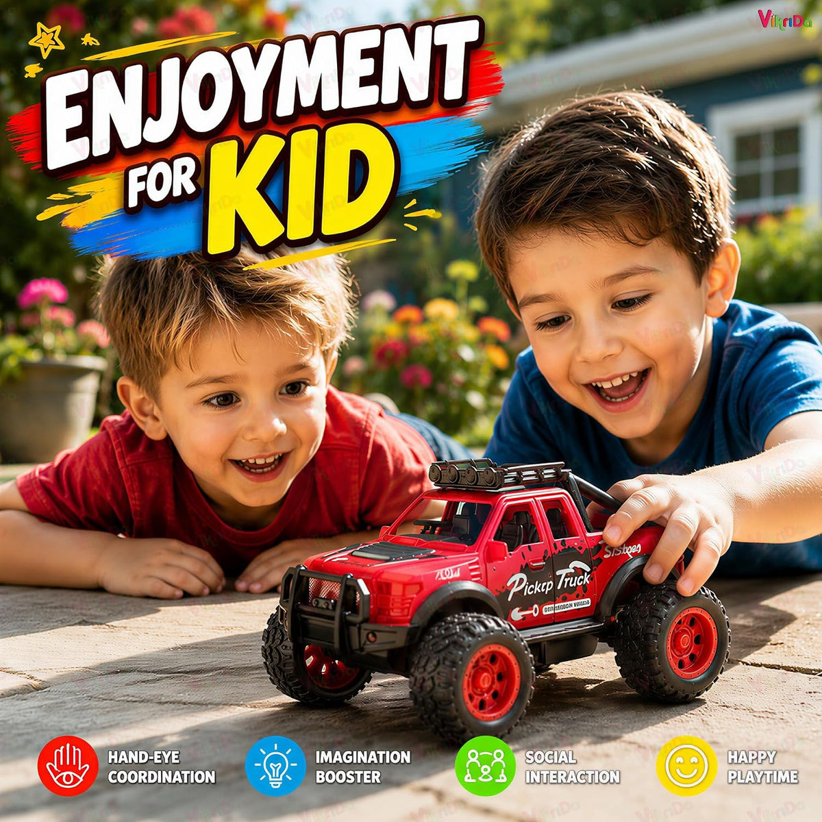 VikriDa 4WD Friction Monster Stunt Truck