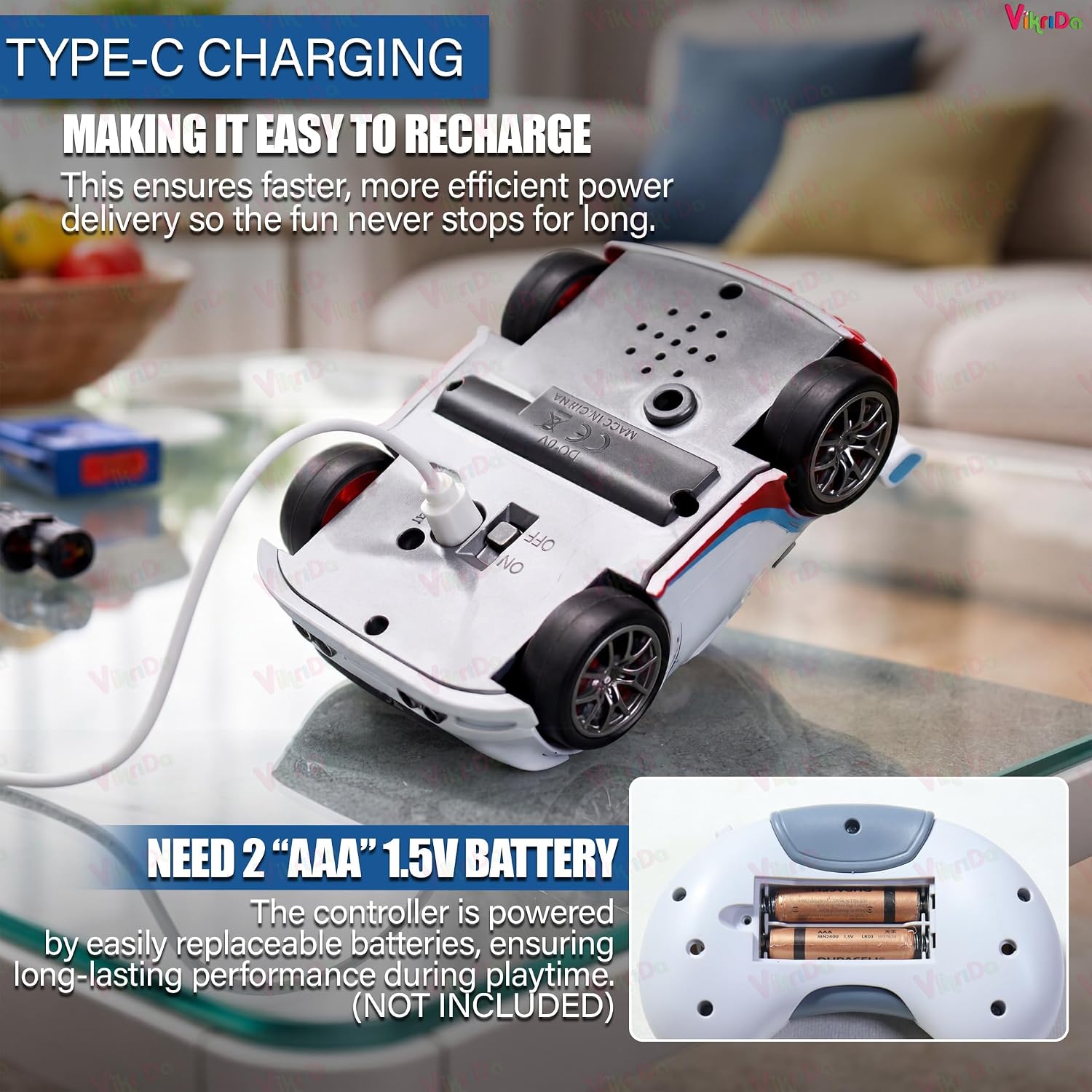 VikriDA 2.4G Mini RC Drifting Racing Car
