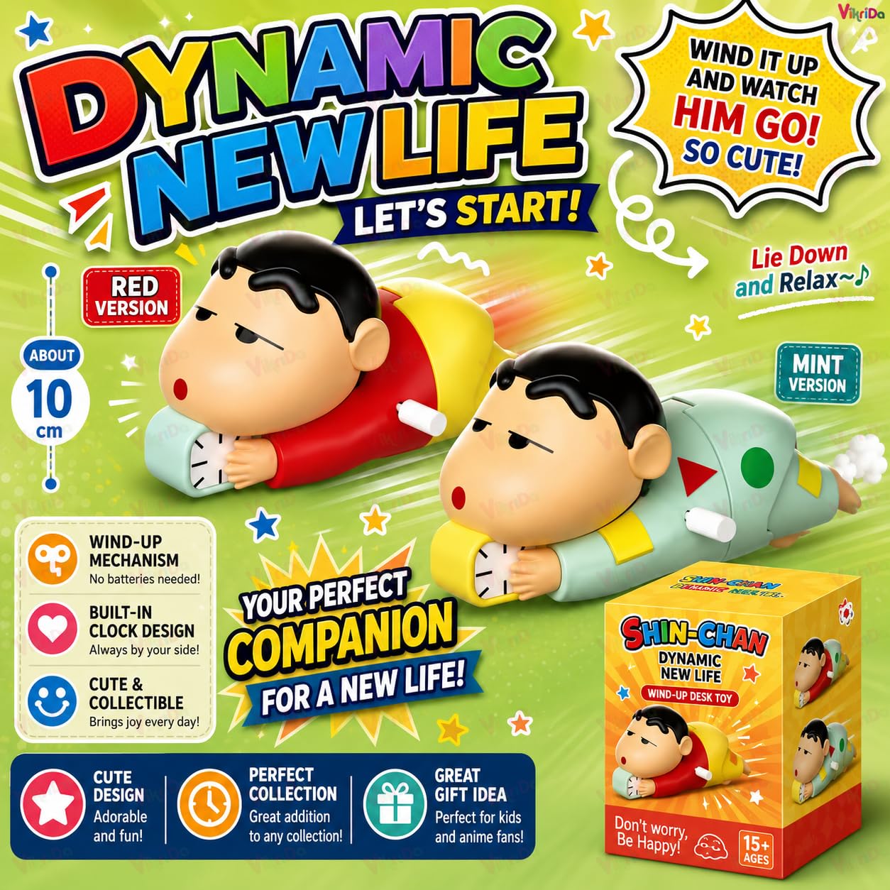VikriDA Wind-Up Crawling Shinchan Cartoon Toy for Kids