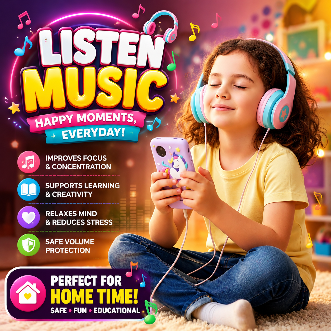 VikriDA Kids Smart Toy Phone with Camera (Purple)