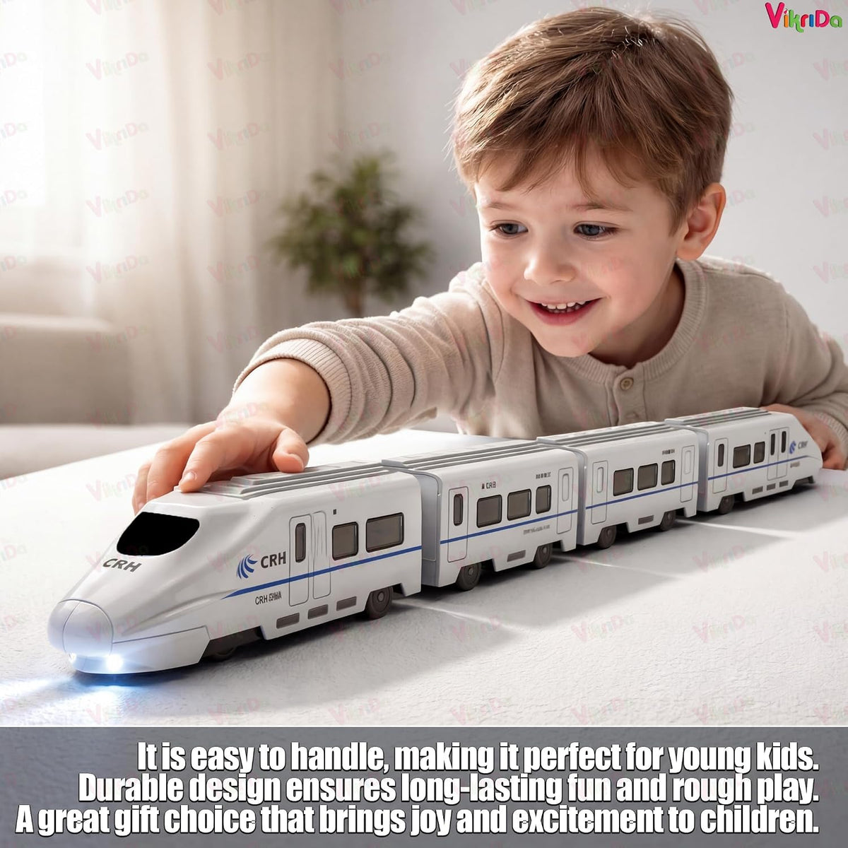 VikriDa High-Speed RC Rail Car – Remote Control Truck Toy for Kids