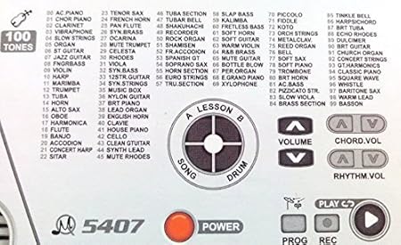 Vikrida 54 Key Electronic Musical Piano Keyboard with LCD Display, Adaptor, Microphone includes 1Pc, Silver