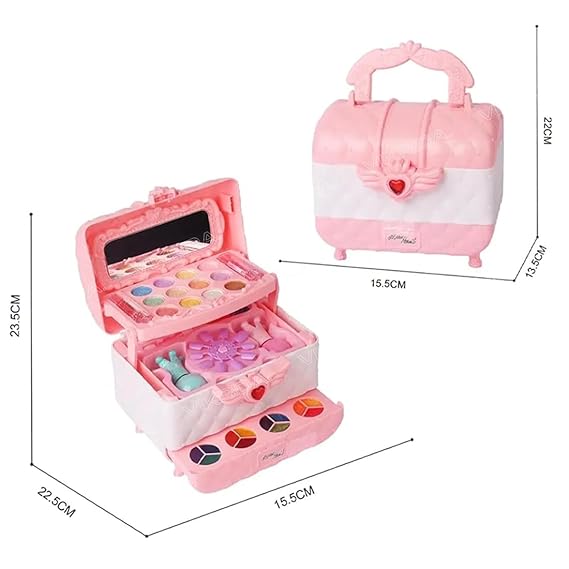 VikriDA Washable Kids Make Up, Play Makeup Toys with Portable Carrying Case - Presents for Kids, Small