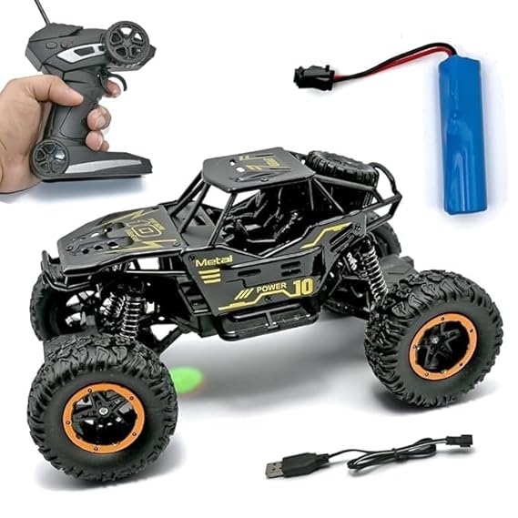 VikriDA Remote Control Car for Kids, Monster Truck Rock Crawler Climbing RC Toy Vehicle Car for Boys and Girls-Black