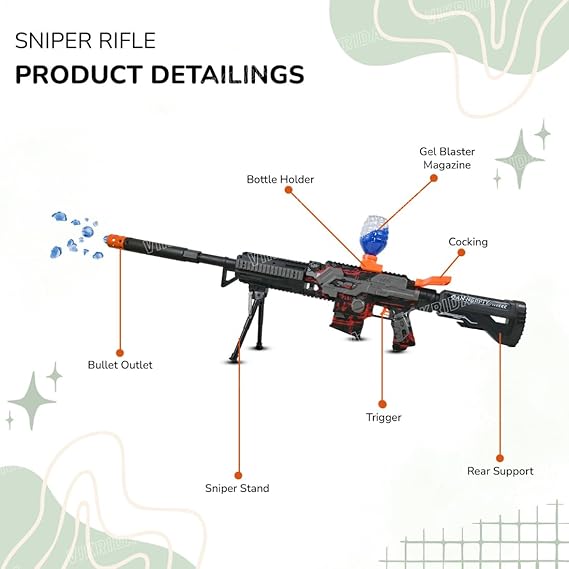 VikriDA Big Size Automatic & Manual (Dual Mode) DIY Assemble M416 with Stand Small Balls Blaster Gun with 10000 Small Balls, Battery Gun with Automatic Fast Fire Rate for Adults