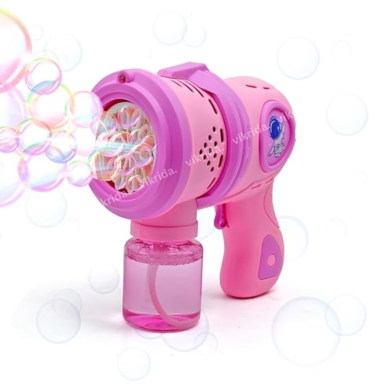 VikriDA Leak-Proof Design Automatic Bubble Gun for Kids & Toddlers with LED Light - inclu