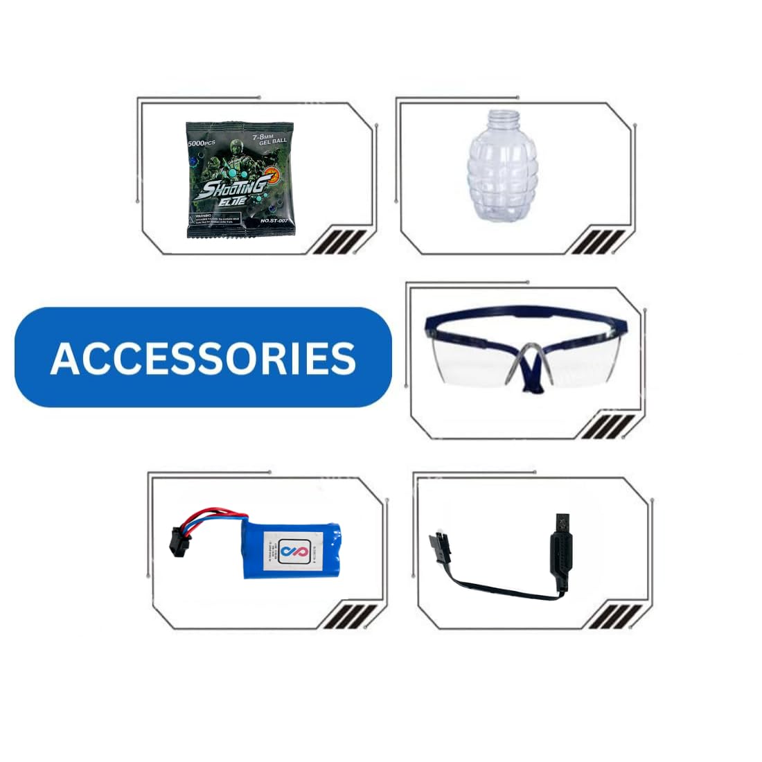 VikriDA Gel Ball Blaster Gun & Foam Blaster Gun for Outdoor Activities Shooting Time with 4000 Gel Ball for Adult Original Airsoft Gun Automatic