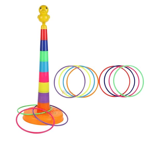 VikriDA Big Size Ring Toss Game for Kids, Indoor/Outdoor Game, Ring Target for Infants Learning Activity for Kids (Big Size 22.5 * 11.5 cms)