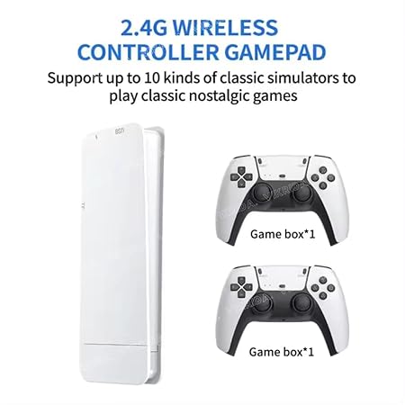 VikriDA Plug & Play Video TV Game 4K Ultra HD Game Stick with 15000+ Games Built-in, 9 Emulators Toy for Kids, 64G, Wireless Retro Game Console, White