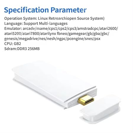 VikriDA Plug & Play Video TV Game 4K Ultra HD Game Stick with 15000+ Games Built-in, 9 Emulators Toy for Kids, 64G, Wireless Retro Game Console, White