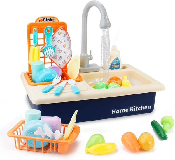 VikriDa Play Sink Electric Dishwasher Toy Set