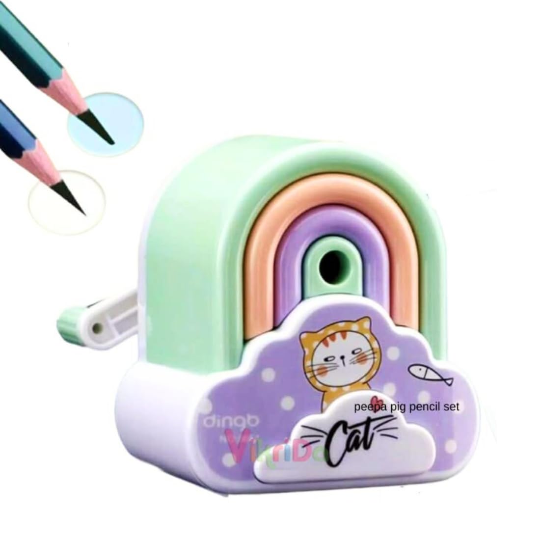 VikriDa Cute Rainbow Manual Pencil Sharpener
