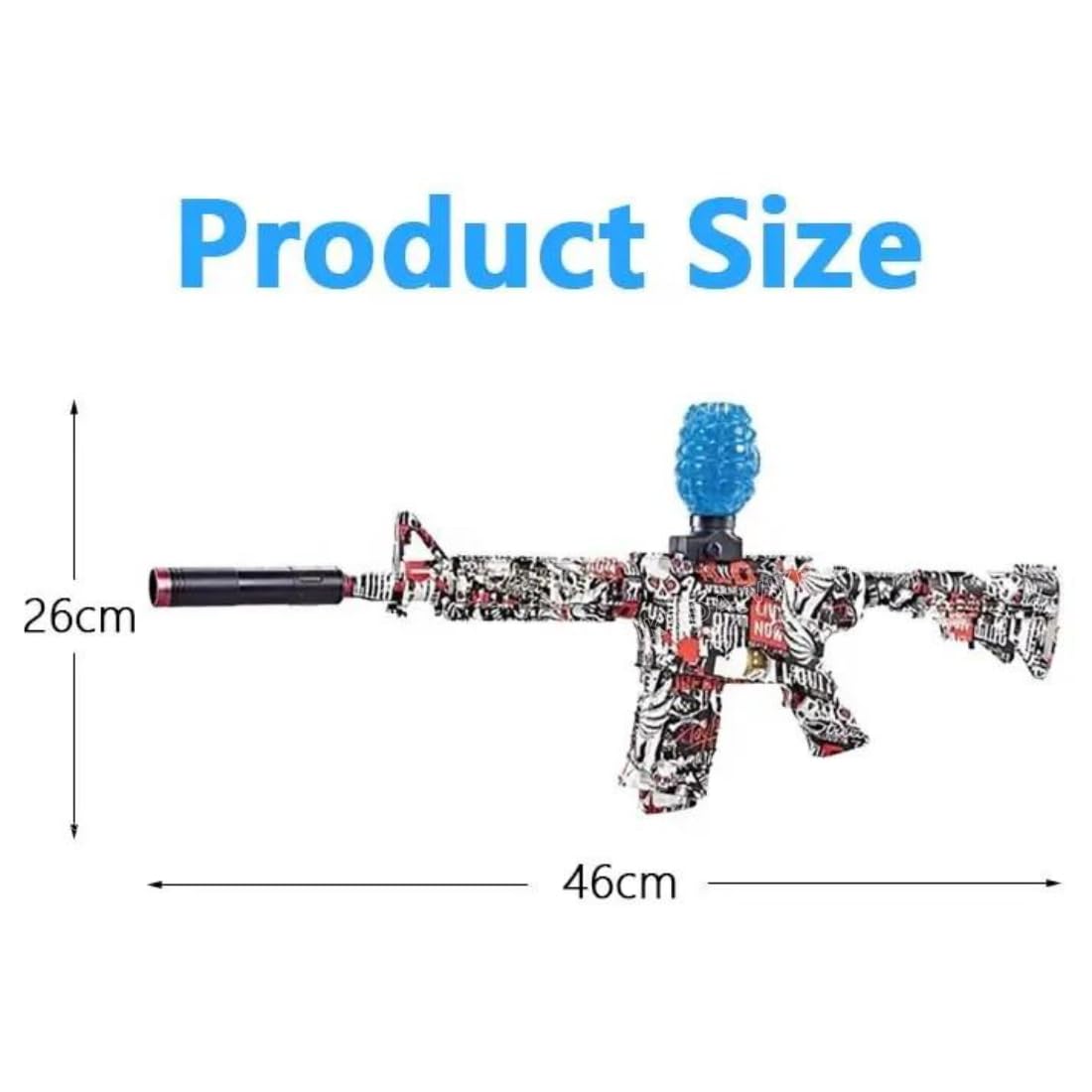 VikriDA Electric M416 Gel Blaster Gun with 5000 Gel Balls, Battery Gun with Automatic Fast Fire Rate for adults