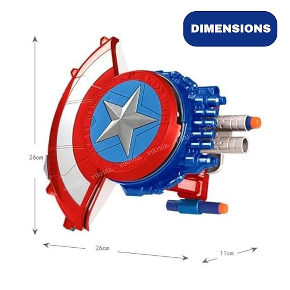 Vikrida Blaster Reveal Shield Toy & Bullet Blaster, Manual Soft Bullet Shooting Shield Toy with 10 Safe Foam Bullets for Kids.