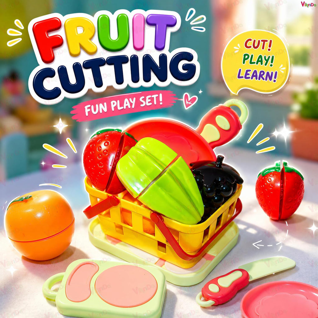 VikriDa Wooden Fruit Cutting Playset for Kids