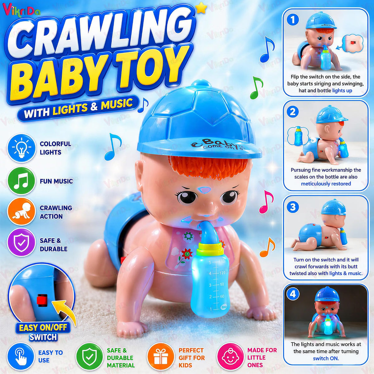 Musical Crawling Baby Toy for Kids