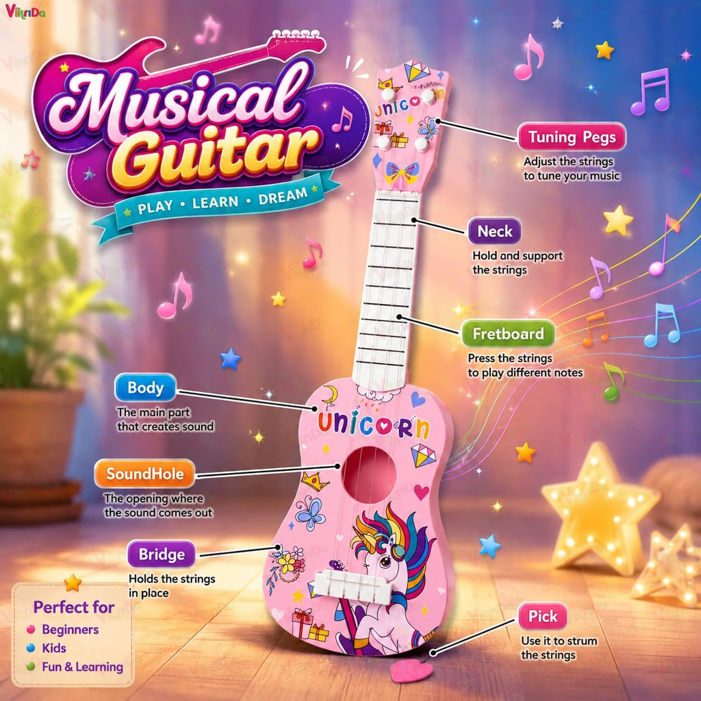 Unicorn Kids Toy Guitar