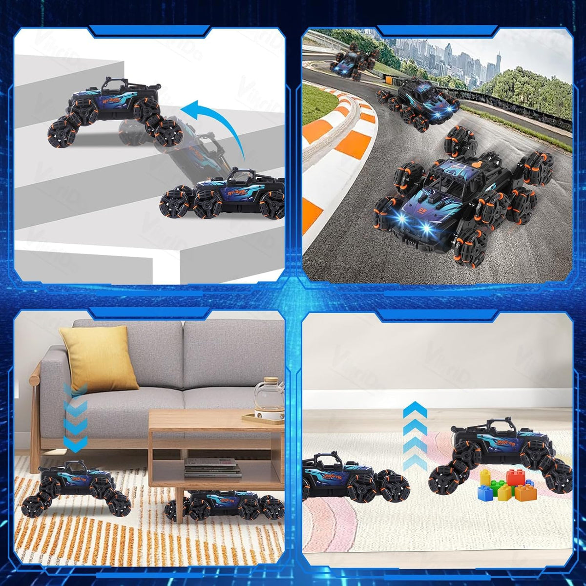 VikriDa Eight-Wheel Tattoo Off-Road RC Car for Kids