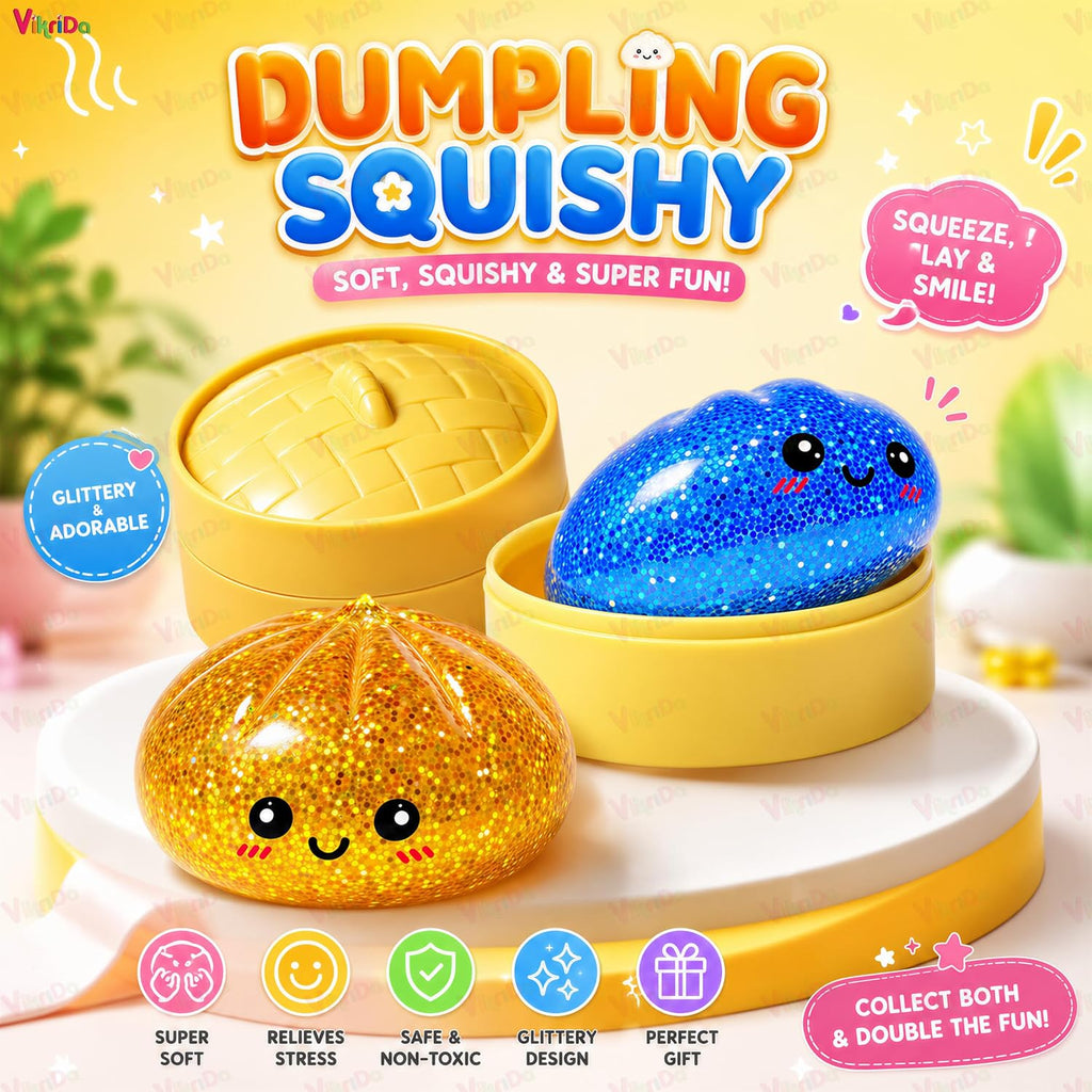 Vikrida Cute Dumpling Squishy Fidget Toy