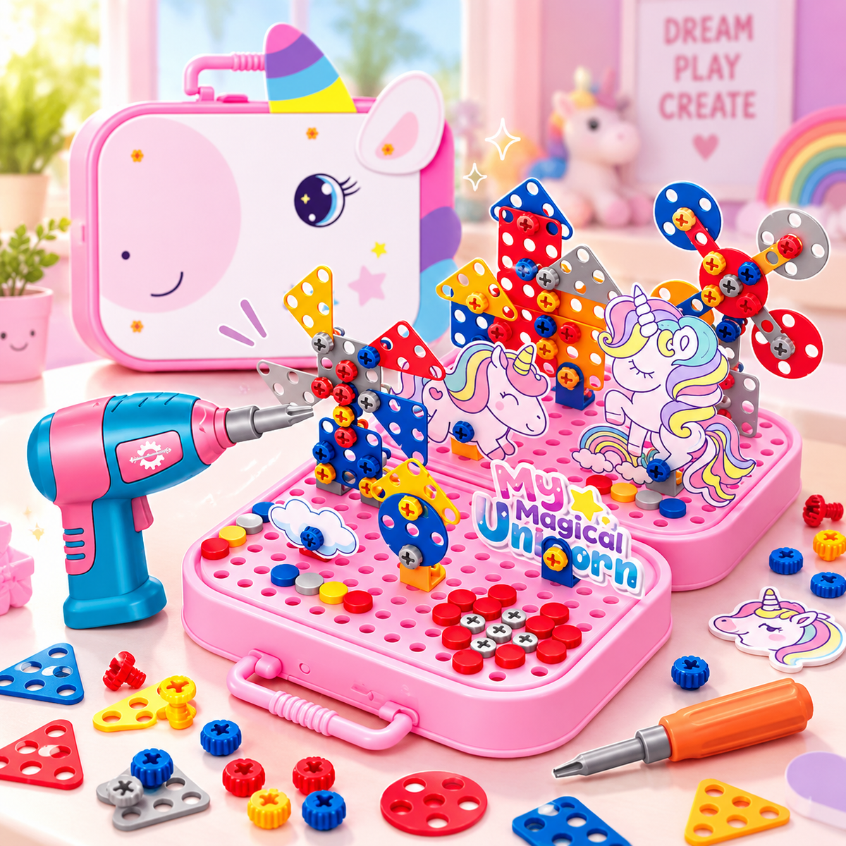 Electric Drill Creative Mosaic Building Toy