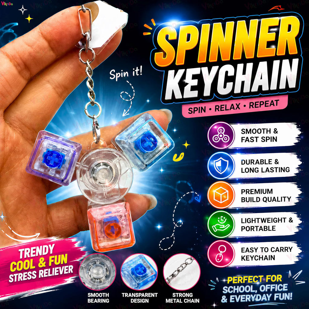 VikriDa 3-Key LED Keyboard Fidget Keychain
